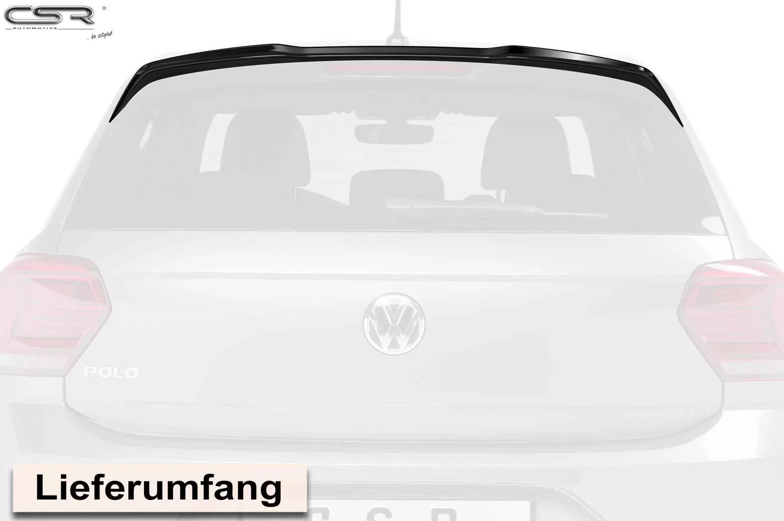 Heckflügel mit ABE für VW Polo VI 2G (AW) GTI/R-Line HF582-M Carbon Look (matt)