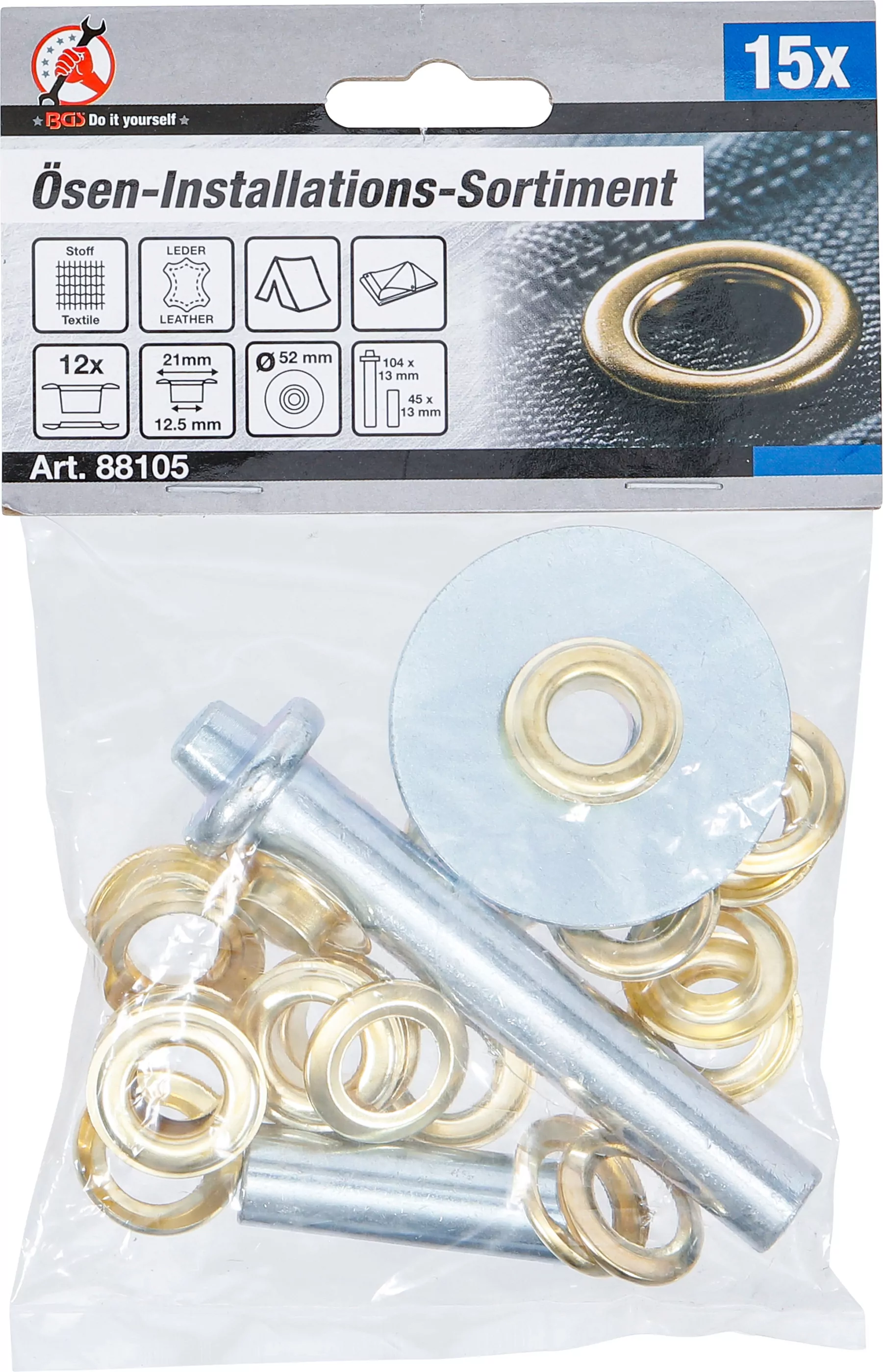 Ösen-Installations-Sortiment | 15-tlg.