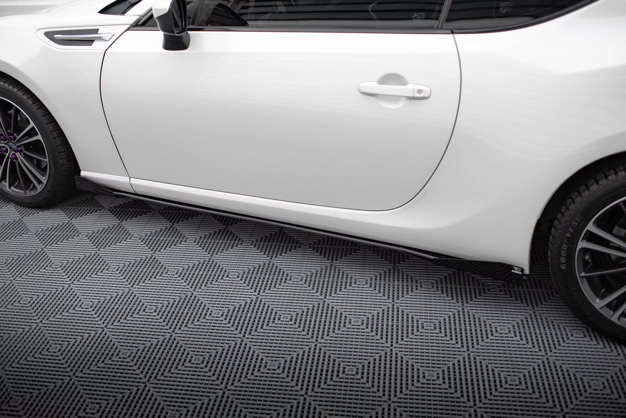 Street Pro Seitenschweller Ansatz Für + Flaps Subaru BRZ Mk1 / Mk1 Facelift Schwarz Hochglanz