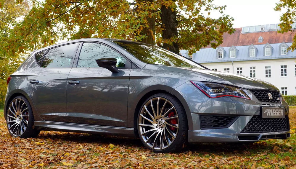 Rieger Spoilerlippe für Seat Leon (5F) - 5-tür. 10.12-12.16 (bis Facelift) carbon optik