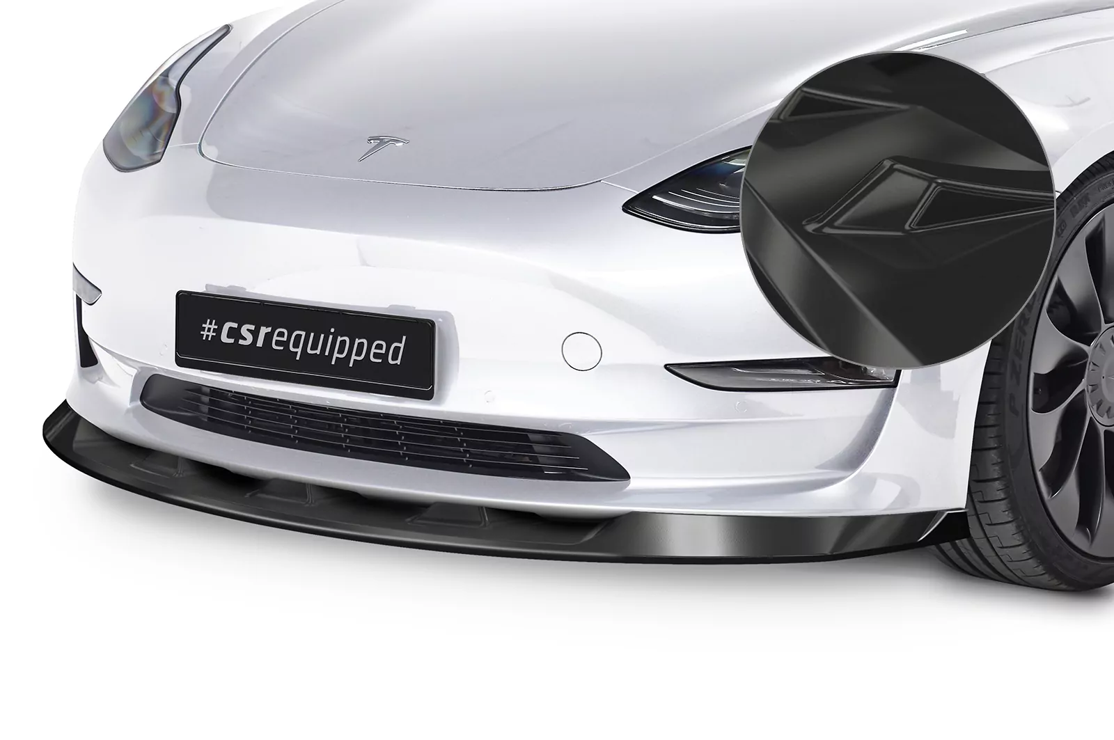 Cup-Spoilerlippe mit ABE für Tesla Model 3 Glossy (schwarz hochglanz)