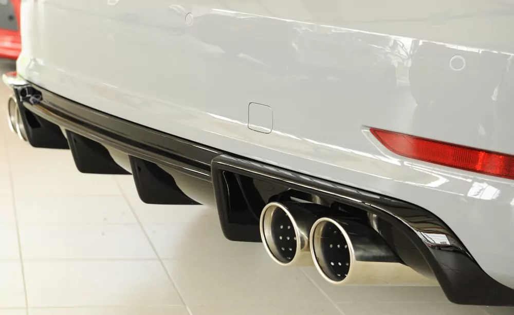 Rieger Heckeinsatz für Audi A3 (8V) - 3-tür. (Cabrio 8V7) 07.12-08.16 (bis Facelift) schwarz glanz