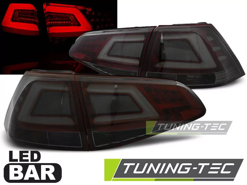 Led Bar Tail Lights Red Smoke Fits Vw Golf 7 13-17