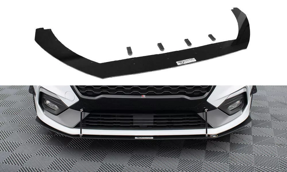 Racing Front Ansatz Passend Für V.2 Passend Für Ford Fiesta Mk8 ST/ ST-Line Schwarz Hochglanz Schwarz Hochglanz