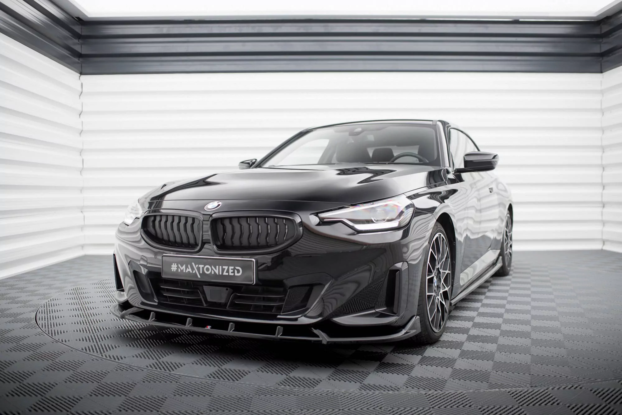 Front Ansatz V.2 Für BMW 2 Coupe G42 Schwarz Hochglanz