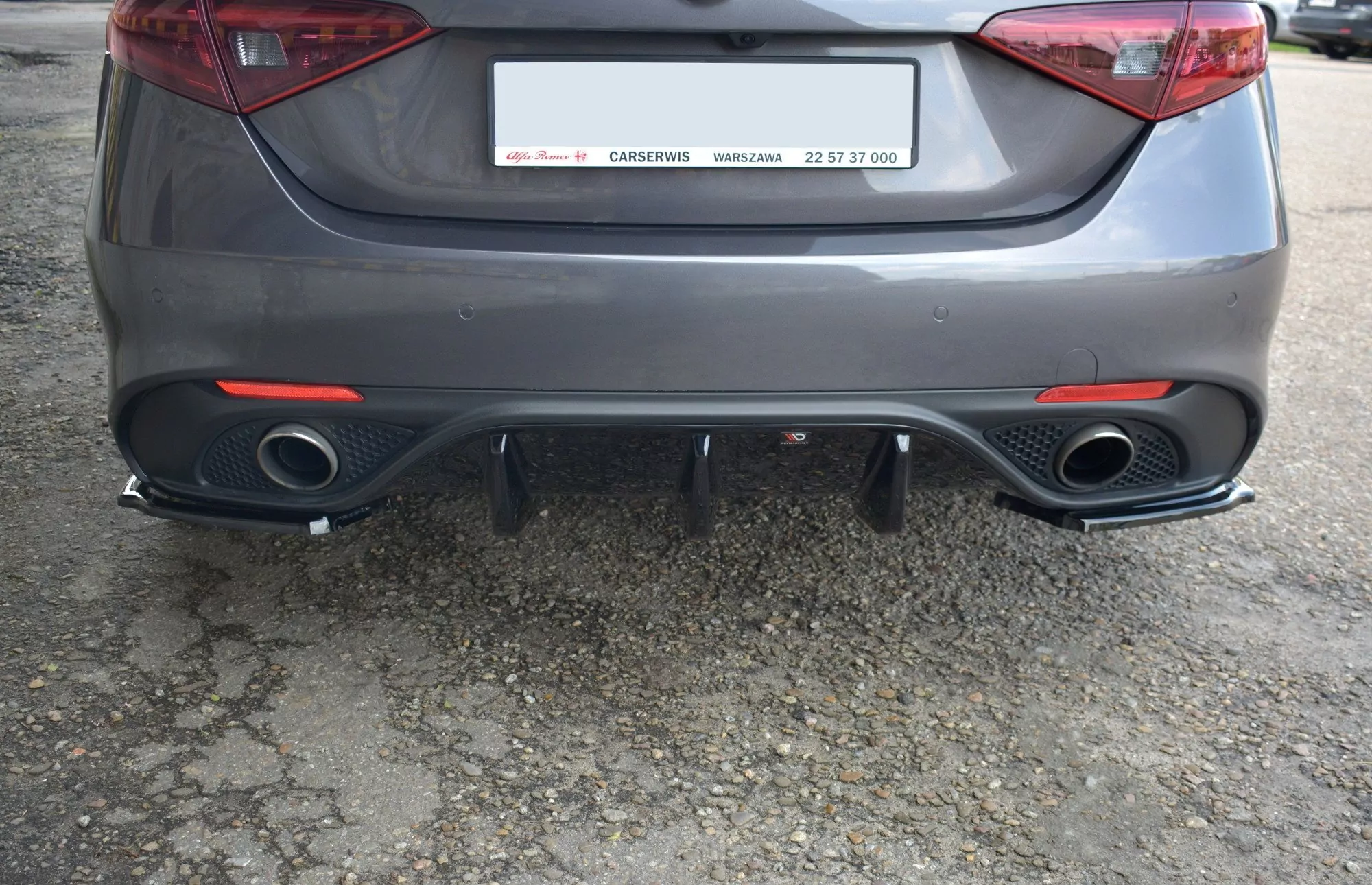 Heck Ansatz Flaps Diffusor Passend Für Diffusor Passend Für ALFA ROMEO GIULIA VELOCE  Schwarz Hochglanz Schwarz Hochglanz