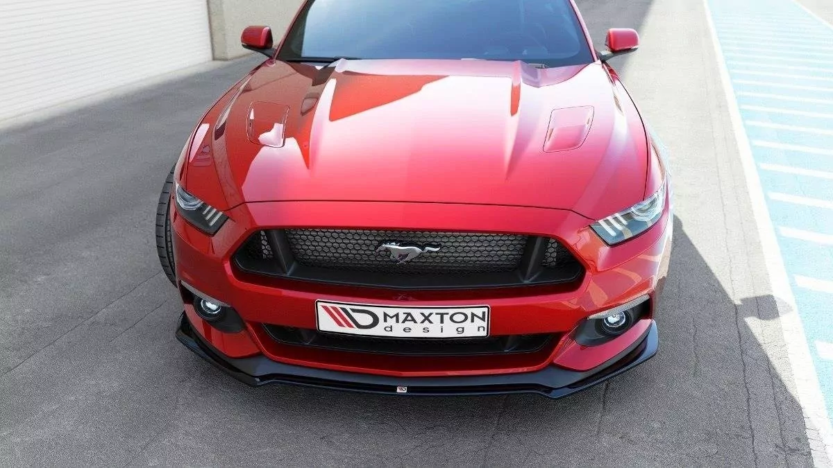 Front Ansatz Passend Für V.1 Passend Für FORD MUSTANG MK6 Schwarz Hochglanz Schwarz Hochglanz
