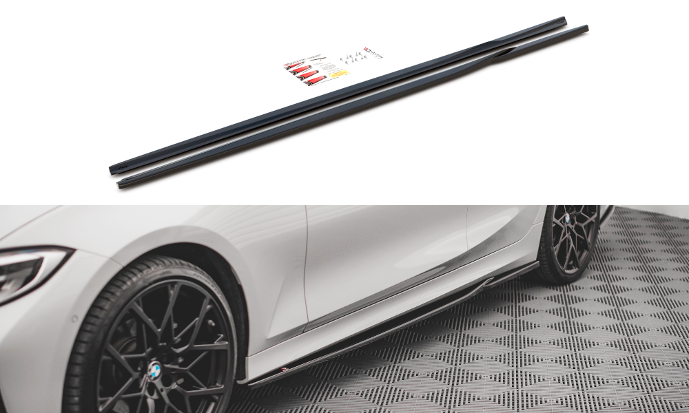 Seitenschweller Ansatz Für BMW 3er G20 / G21 Schwarz Hochglanz