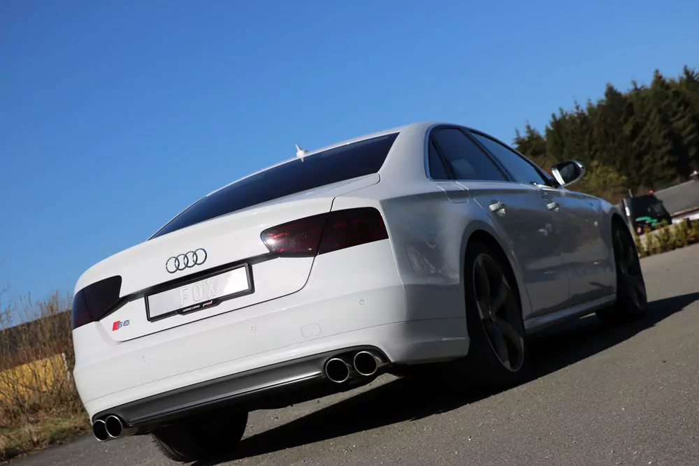 Audi S8 Typ 4H mit Abgasklappen  Endschalldämpfer rechts/links zweiflutig - 2x100x77 Typ 38 rechts/links