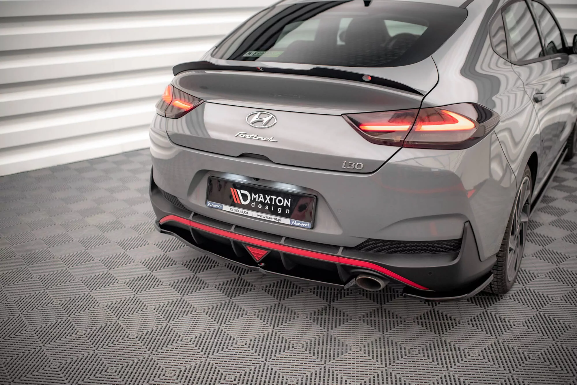 Heck Ansatz Flaps Diffusor Für Hyundai I30 Fastback N-Line Mk3 Facelift Schwarz Hochglanz