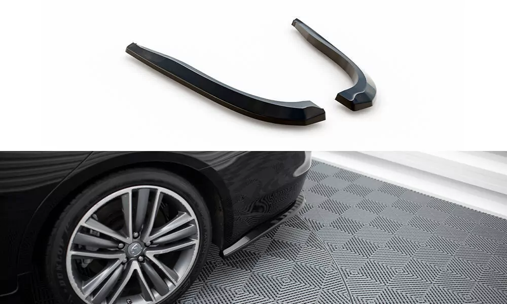 Heck Ansatz Flaps Diffusor V.2 Für Infiniti Q50 S Mk1 Schwarz Hochglanz