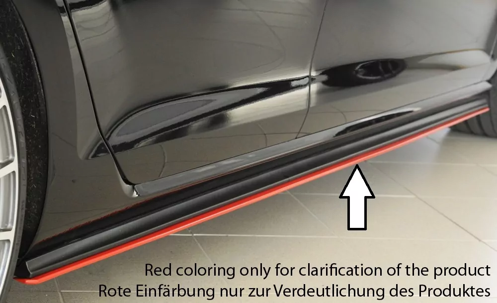 Rieger Seitenschwelleransatz für VW Golf 7 GTI | 5-tür. 02.17- (ab Facelift) für orig. GTI-/GTD-/GTE-Seitenschweller