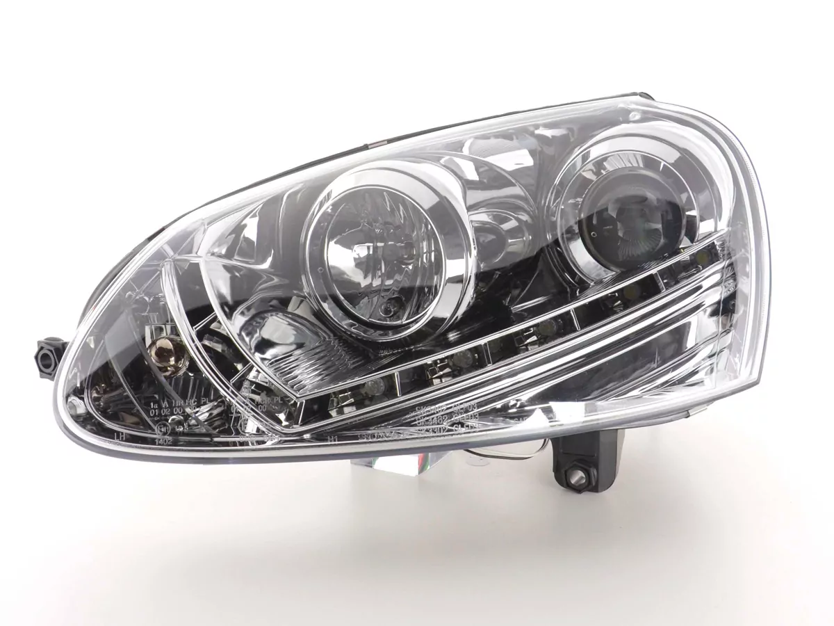 Scheinwerfer Set Daylight LED Tagfahrlicht VW Golf 5 Typ 1K Bj. 03-08 chrom