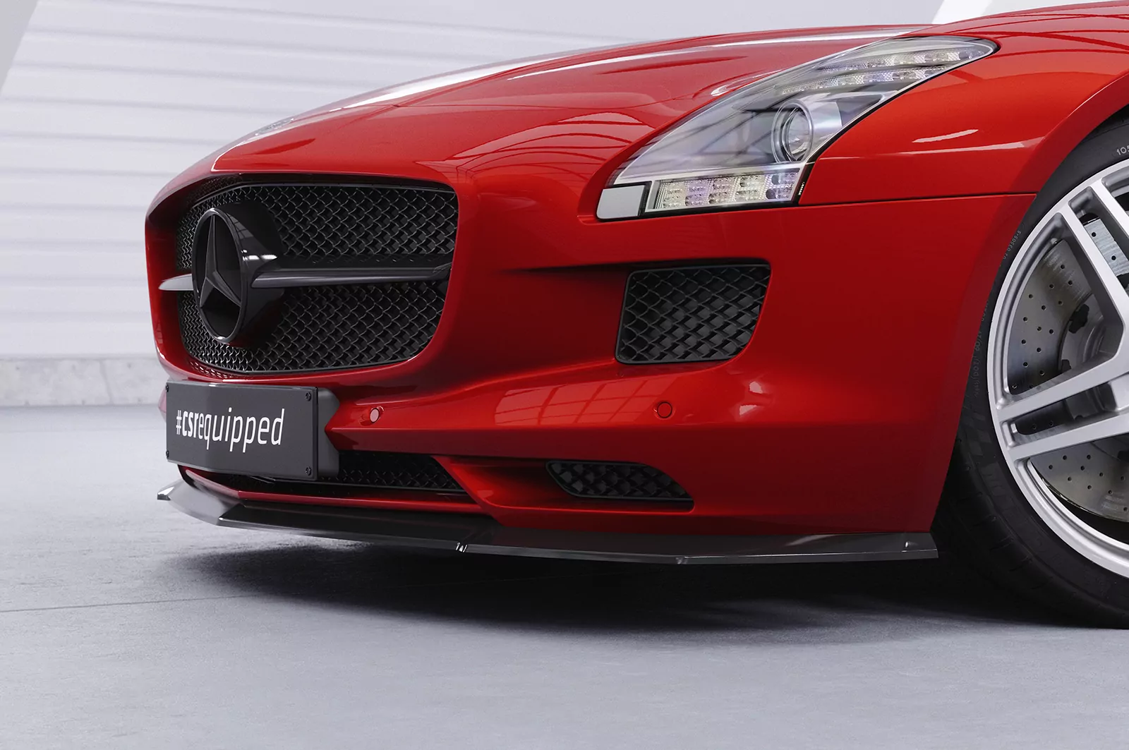 Cup-Spoilerlippe mit ABE für Mercedes Benz SLS AMG (197) CSL462 Strukturiert (schwarz matt)