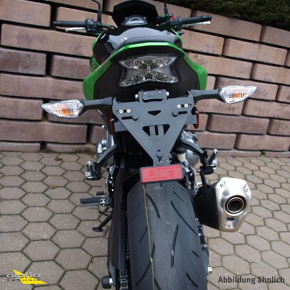 alpha Technik Kennzeichenhalter Kawasaki Z900 ABS; Typ ZR900B; Modelljahr 2017-