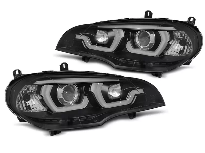 HEADLIGHTS TUBE LIGHT DRL BLACK fits BMW X5 E70 07-13