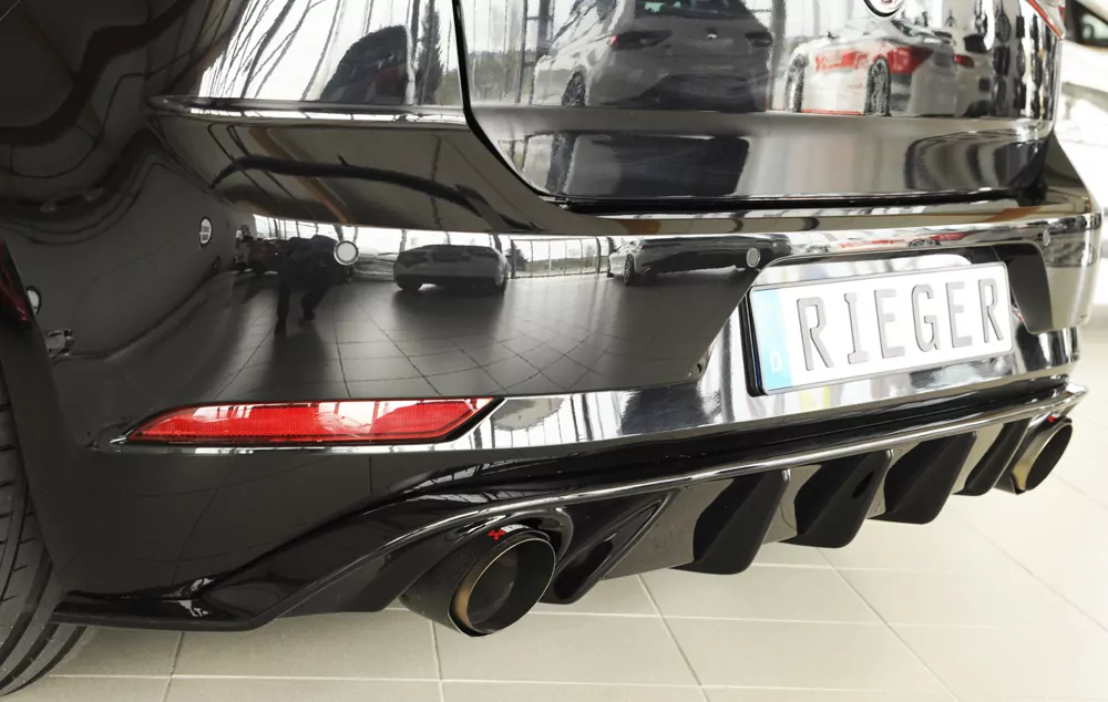 Rieger Heckeinsatz für VW Golf 7 GTI - 5-tür. 02.17- (ab Facelift) schwarz glanz