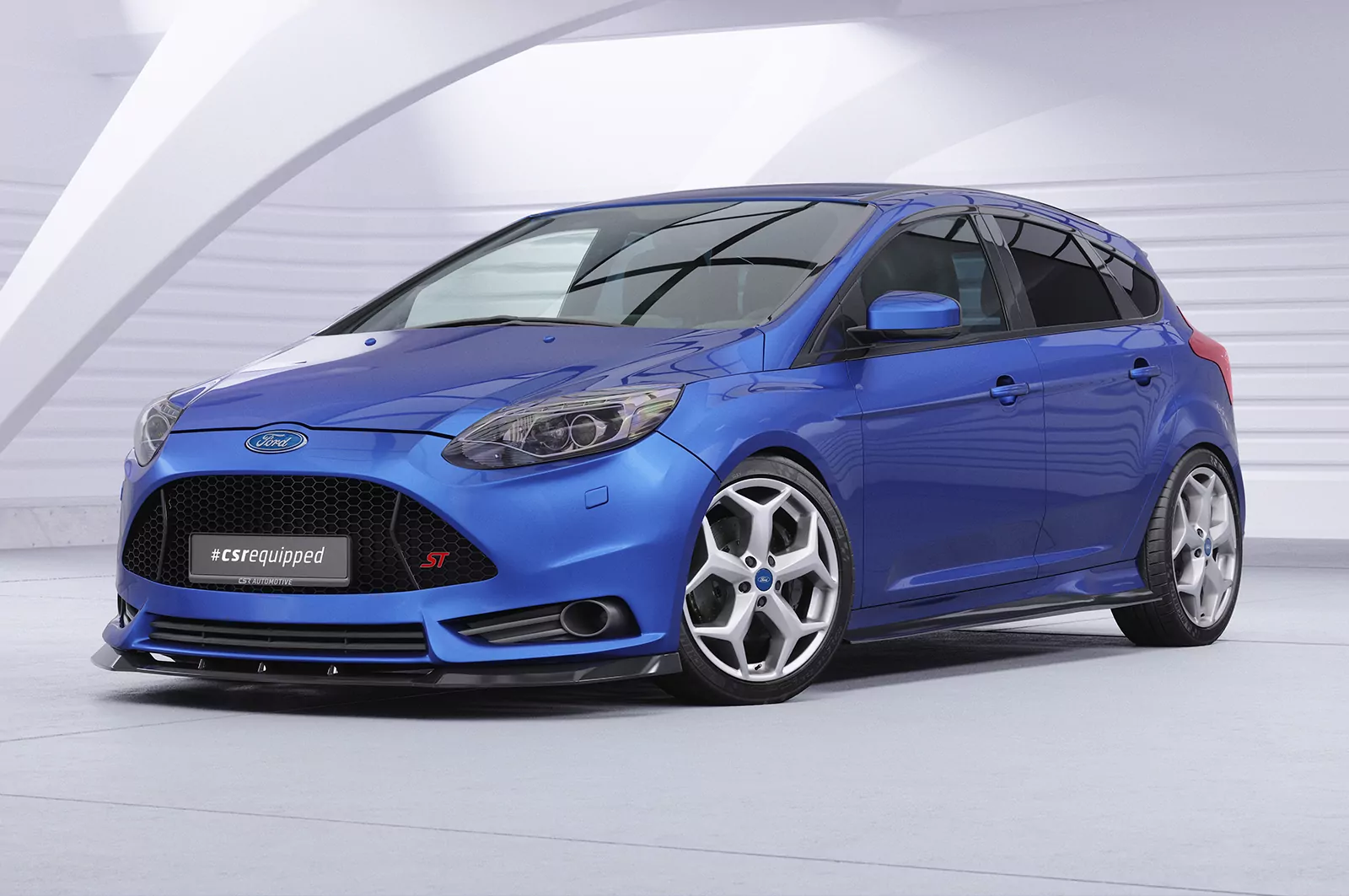 Cup-Spoilerlippe mit ABE für Ford Focus MK3 ST CSL491 Strukturiert (schwarz matt)