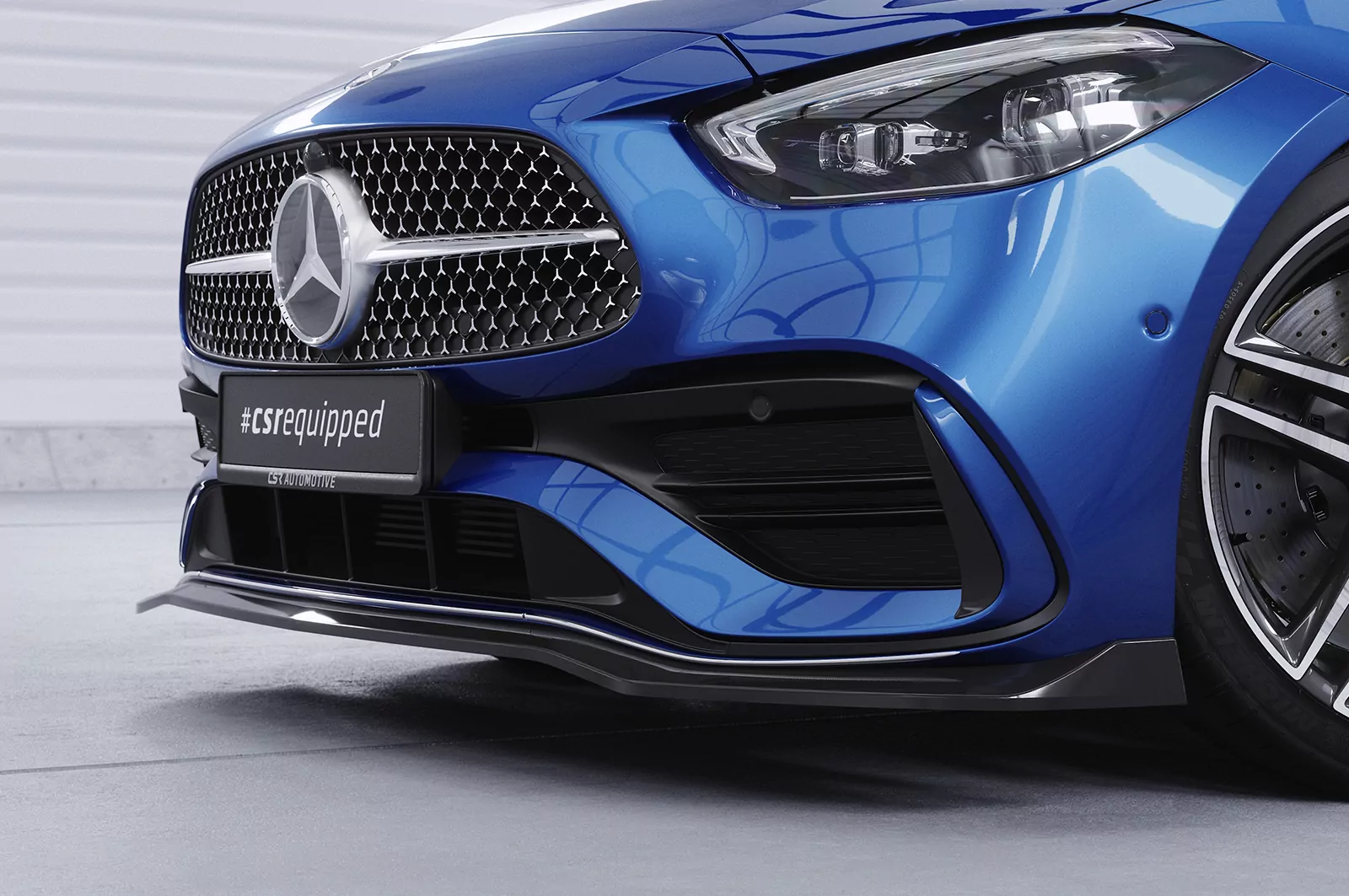 Cup-Spoilerlippe mit ABE für Mercedes Benz C-Klasse W206 / S206 AMG-Line CSL641 Schwarz Strukturiert