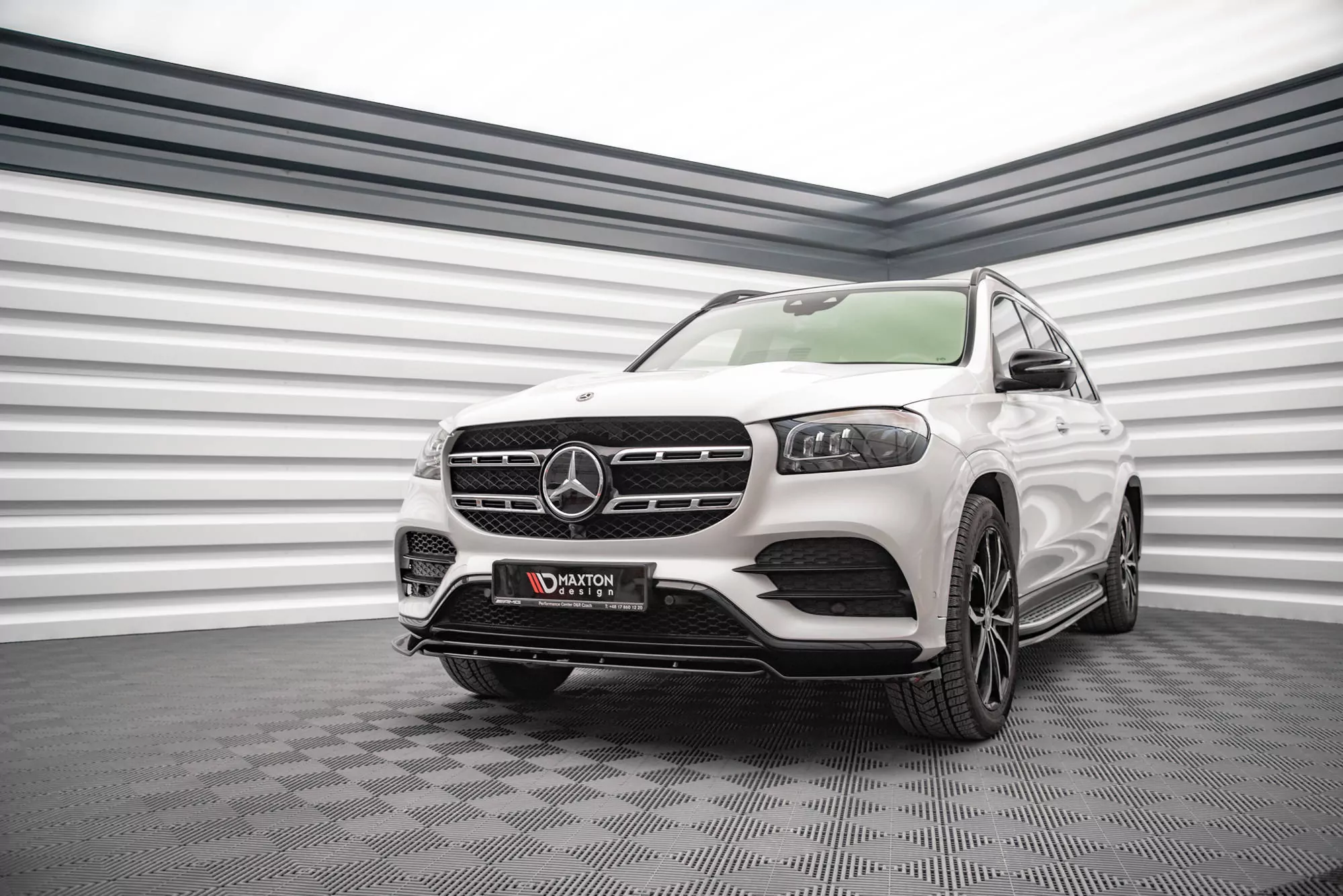 Front Ansatz Für Mercedes-Benz GLS AMG-Line X167 Schwarz Hochglanz