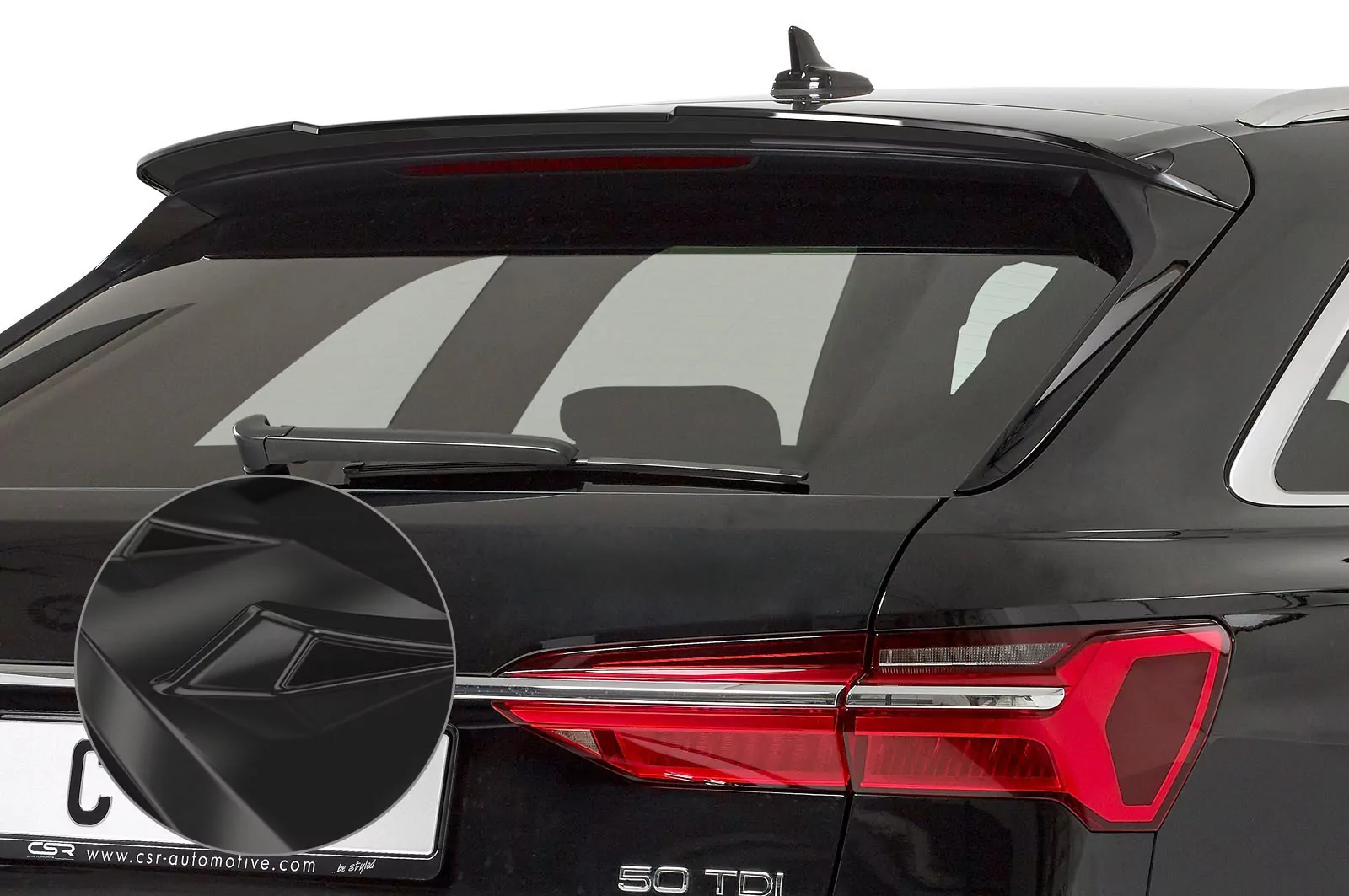 Heckflügel mit ABE für Audi A6 C8 Avant Glossy (schwarz hochglanz)