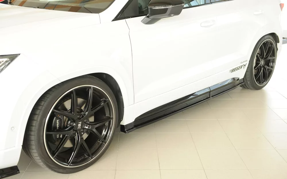 Rieger Seitenschweller rechts ansatz (3-tlg.) glanz schwarz für Seat Ateca Cupra (5FP)  08.20- (ab Facelift)