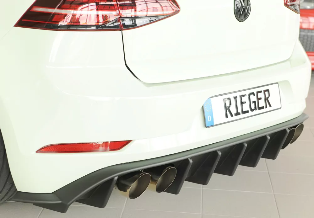 Rieger Heckeinsatz matt schwarz für VW Golf 7 R 5-tür. 02.17- (ab Facelift)