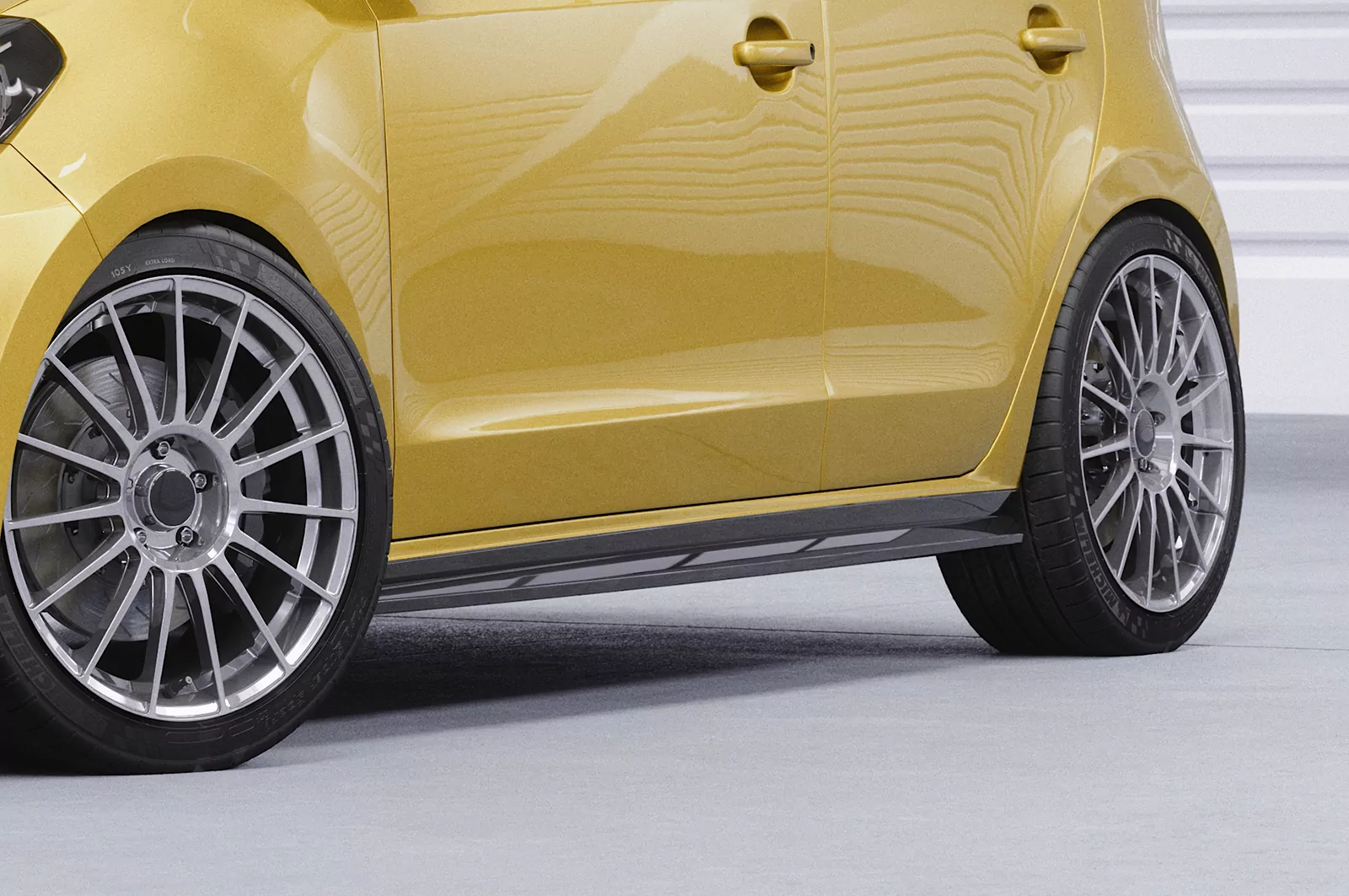 Seitenschweller für VW up!, Seat Mii, Skoda Citigo SS463 Strukturiert (schwarz matt)