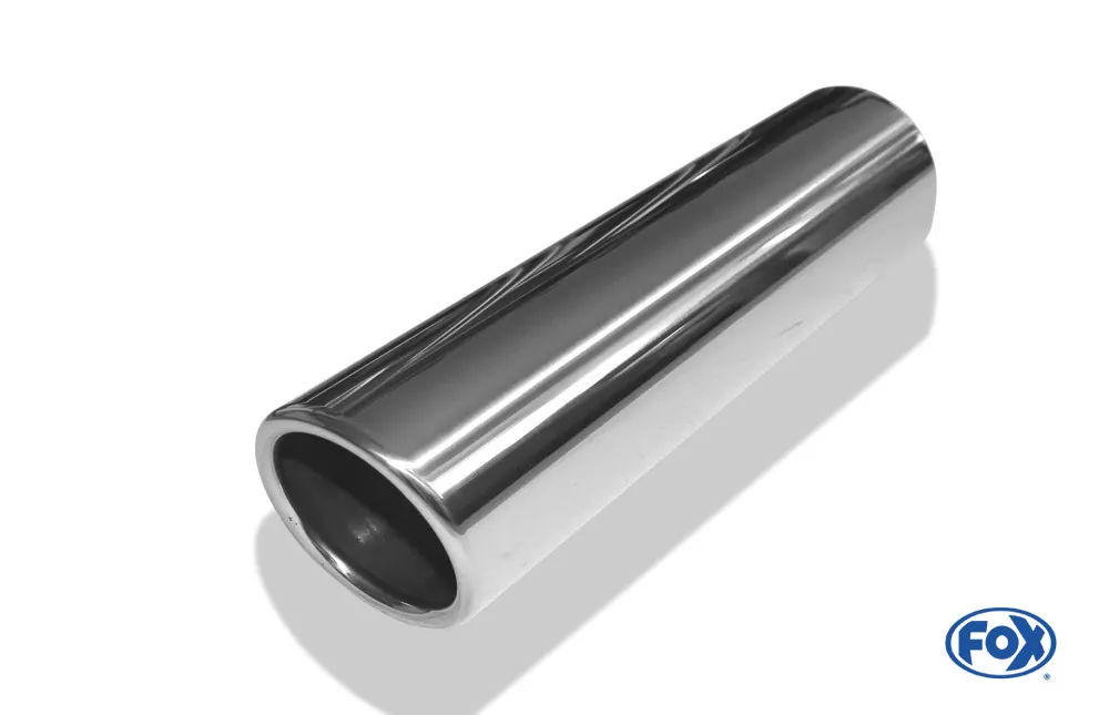 Anschweißendrohr Typ 16  Ø 76 mm / Länge: 300 mm  - rund / eingerollt / 15° abgeschrägt / ohne Absorber