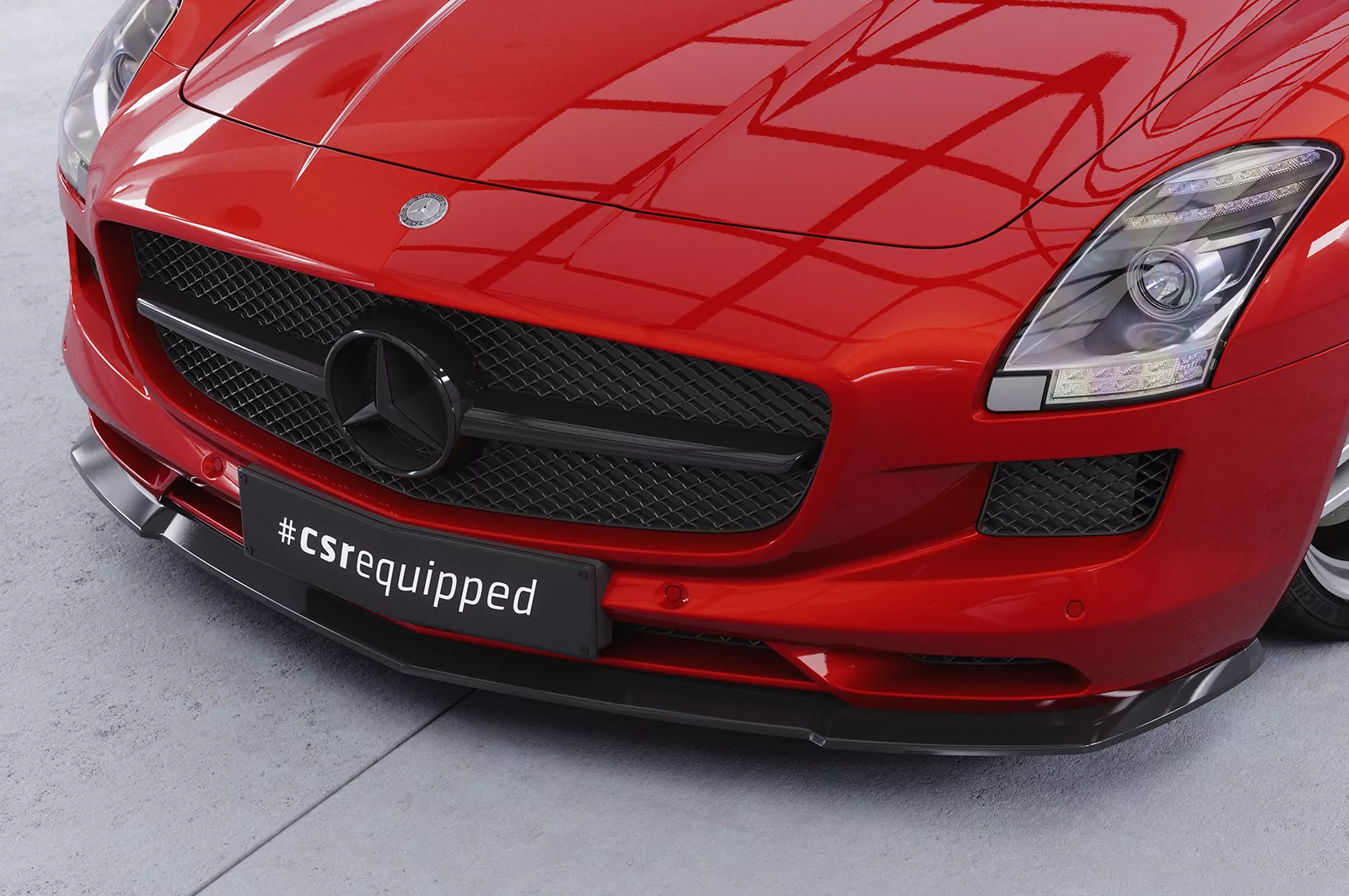 Cup-Spoilerlippe mit ABE für Mercedes Benz SLS AMG (197) CSL462 Strukturiert (schwarz matt)