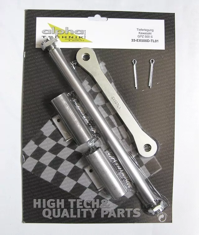 alpha Technik Tieferlegungssatz 35mm für Kawasaki GPZ500S Typ EX500D Modelljahr 1994-