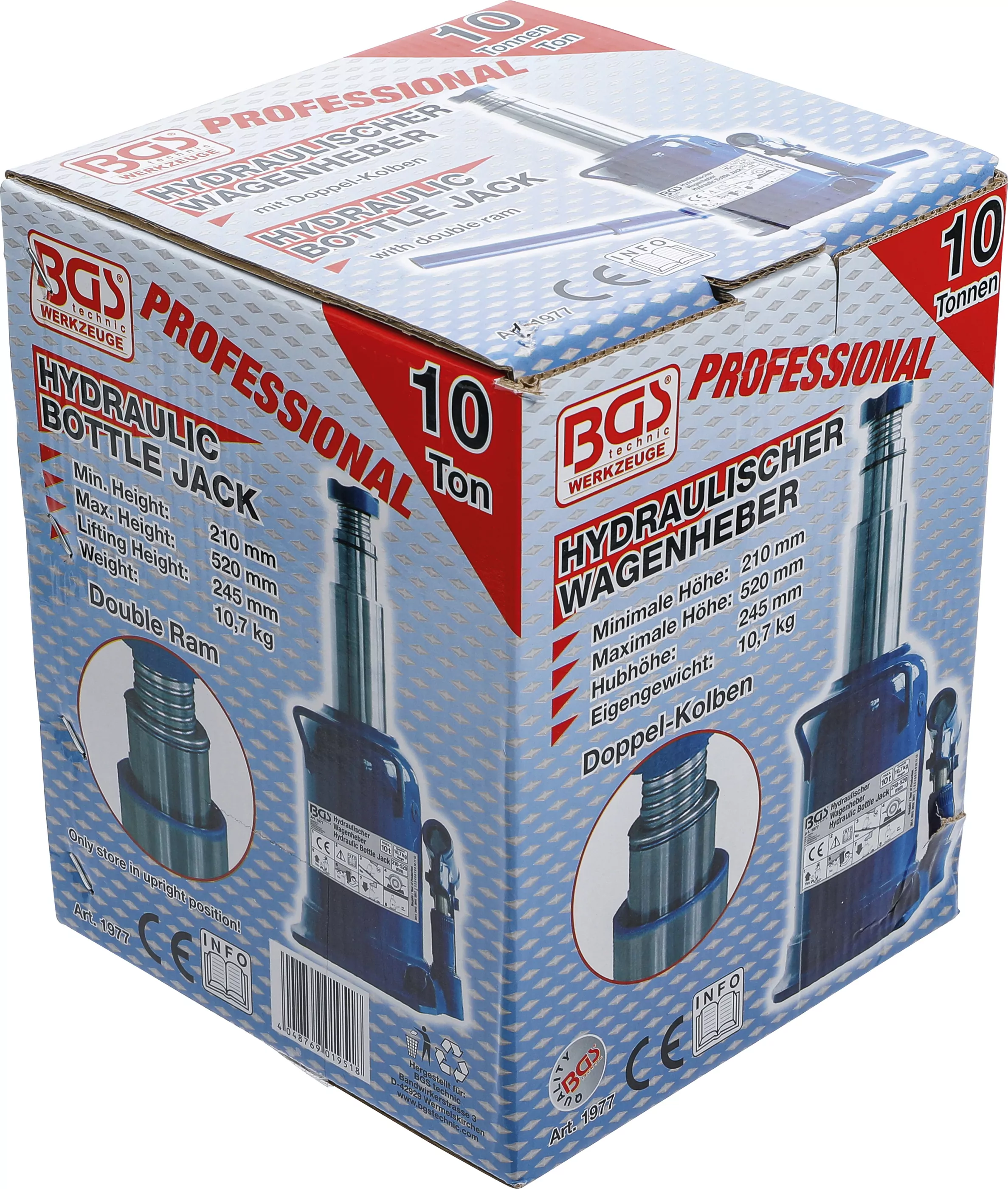 Hydraulischer Flaschen-Wagenheber | 10 t