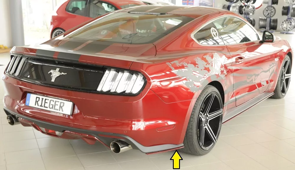 Rieger Heckschürzenansatz seitlich rechts für Ford Mustang 6 (LAE) | Coupé 11.14-07.17 (bis Facelift) für orig. GT-Heckschürze      in Vorbereitung !