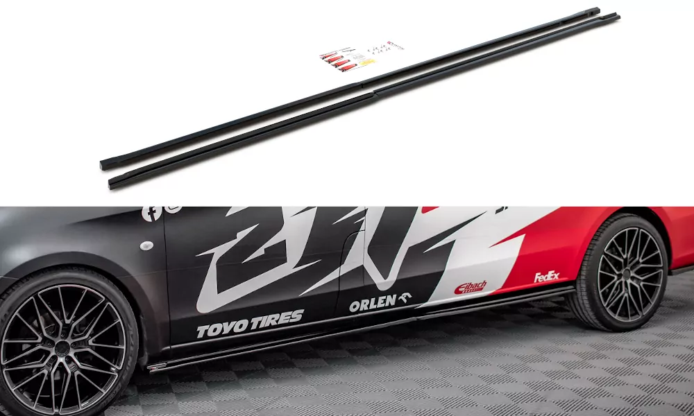 Seitenschweller Ansatz Für Mercedes-Benz Vito Extra Long W447 Facelift / V Extra Long W447 Facelift Schwarz Hochglanz