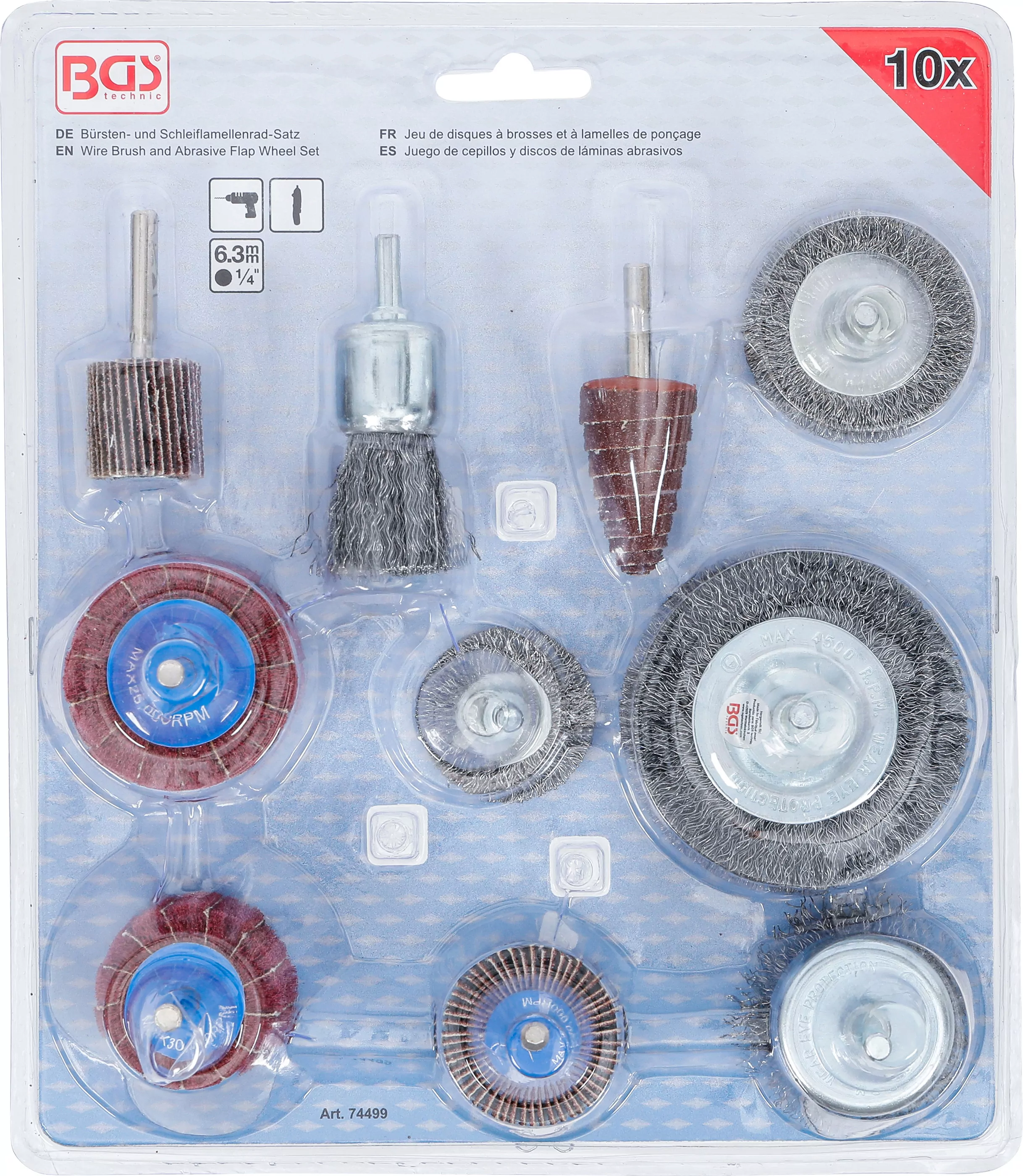 Bürsten- und Schleiflamellenrad-Satz | 10-tlg.