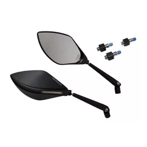 HIGHSIDER pro Handlebar Mirror Torezzo Black With LED Indicator (Pair)