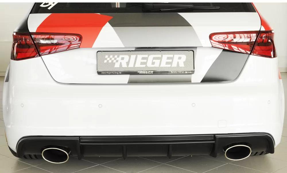Rieger Heckeinsatz für Audi A3 (8V) - 5-tür. (Sportback 8VA) 07.12-08.16 (bis Facelift) carbon optik