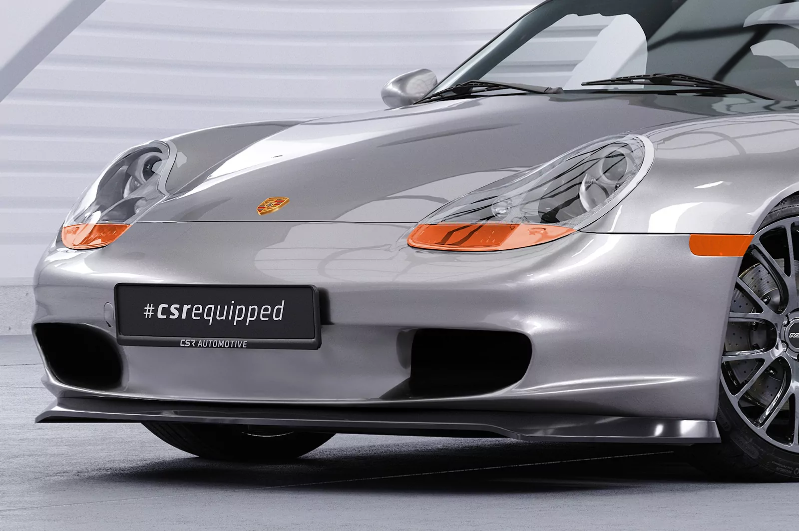 Cup-Spoilerlippe mit ABE für Porsche 986 Boxster CSL600 Schwarz Strukturiert
