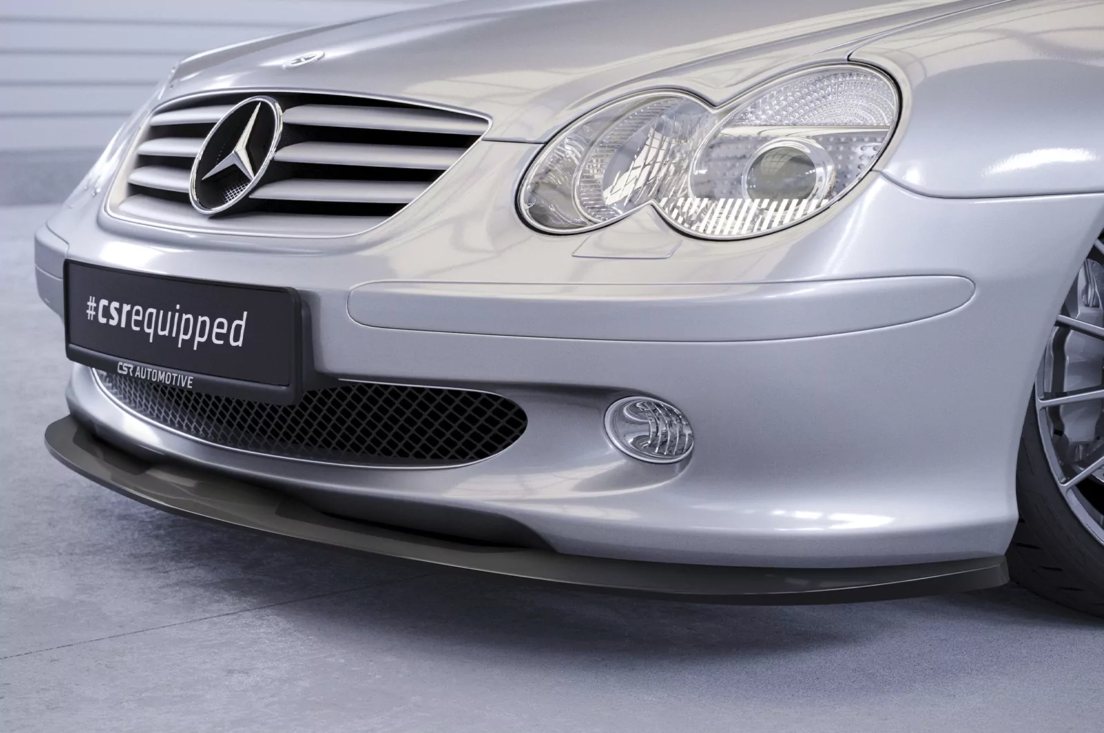 Cup-Spoilerlippe mit ABE für Mercedes Benz SL-Klasse R230 CSL427 Strukturiert (schwarz matt)