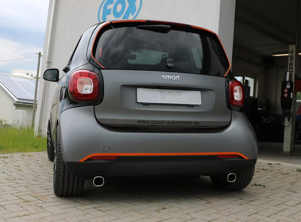 Smart Fortwo 453  Endschalldämpfer quer Ausgang rechts/links inkl. Flexstück - 78x75 Typ 70 rechts/links