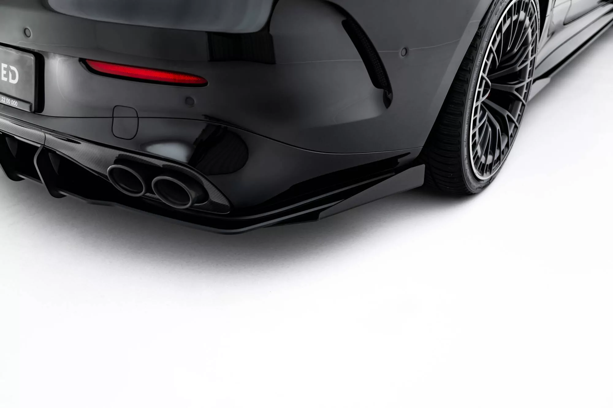 Street Pro Heckschürze +Flaps Für Mercedes-AMG CLE 53 C236 Schwarz Hochglanz