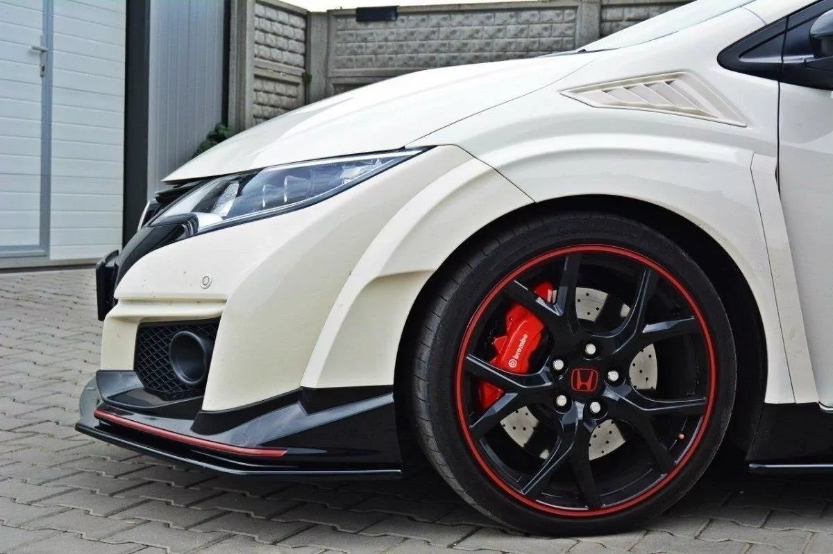 Front Ansatz Passend Für V.1 Passend Für HONDA CIVIC IX TYPE R Schwarz Hochglanz Schwarz Hochglanz