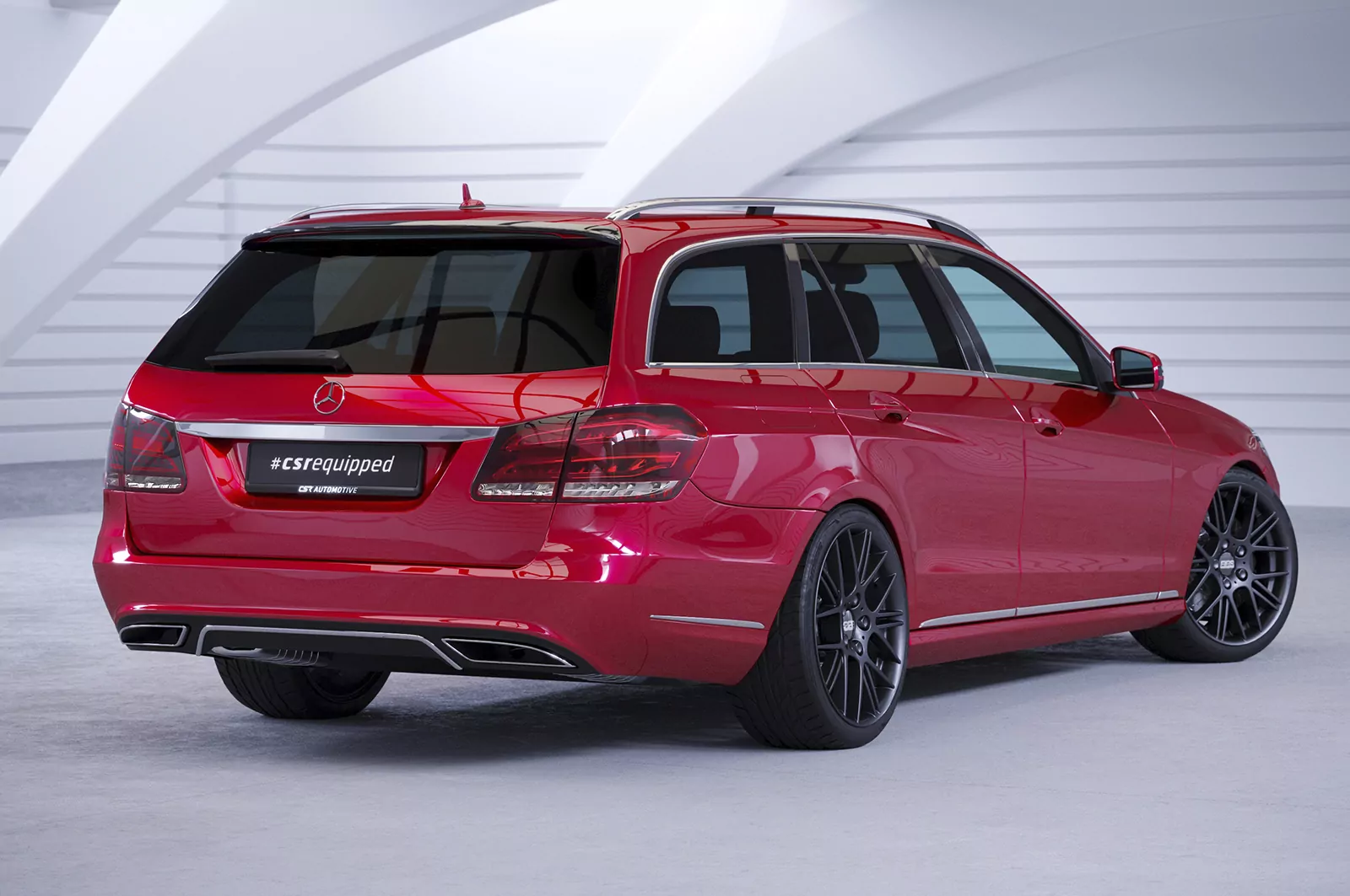 Heckflügel mit ABE für Mercedes Benz E-Klasse S212 T-Modell HF016 Schwarz Strukturiert