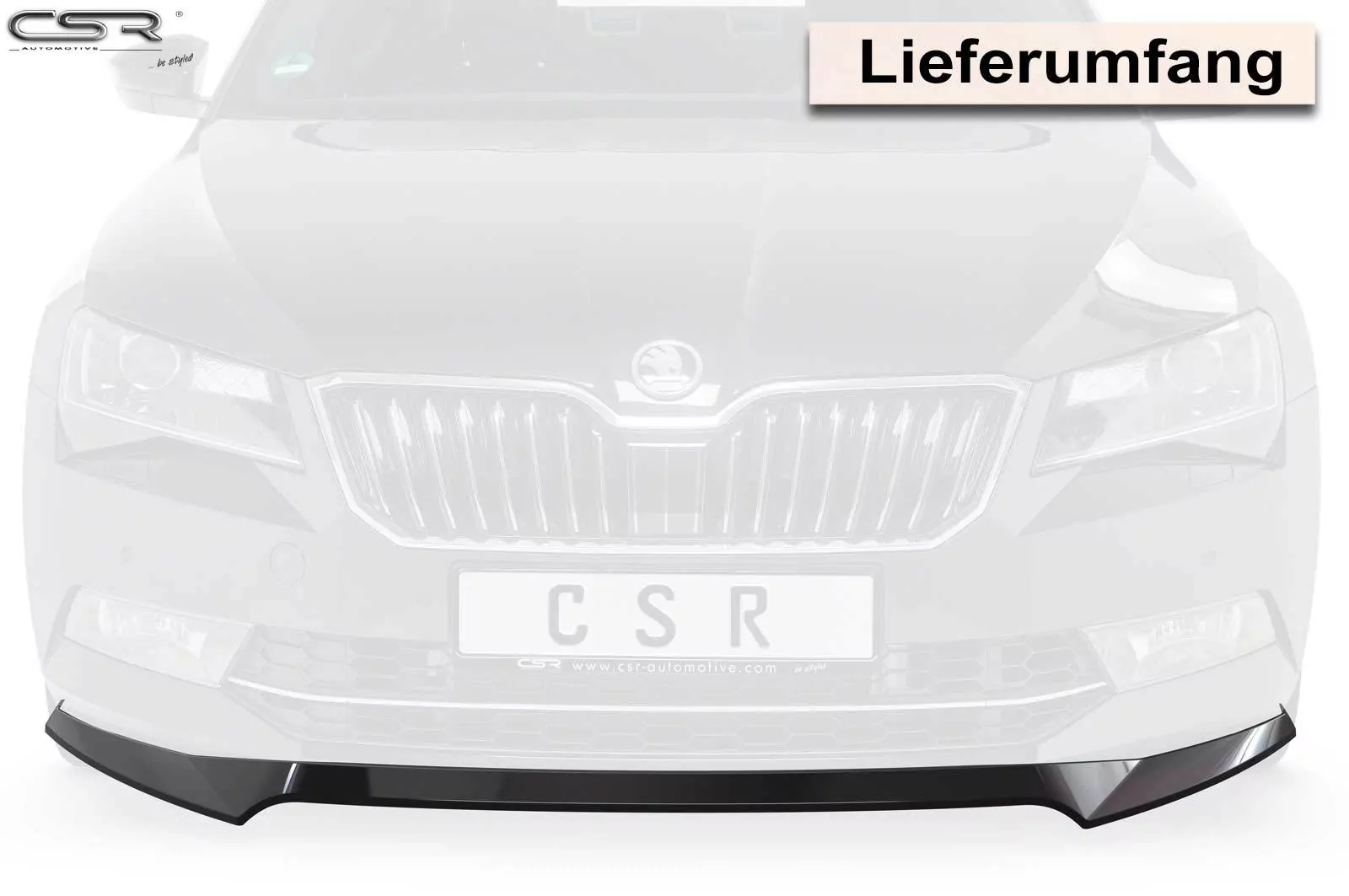 Cup-Spoilerlippe mit ABE für Skoda Superb III (Typ 3V) CSL401-M Carbon Look (matt)