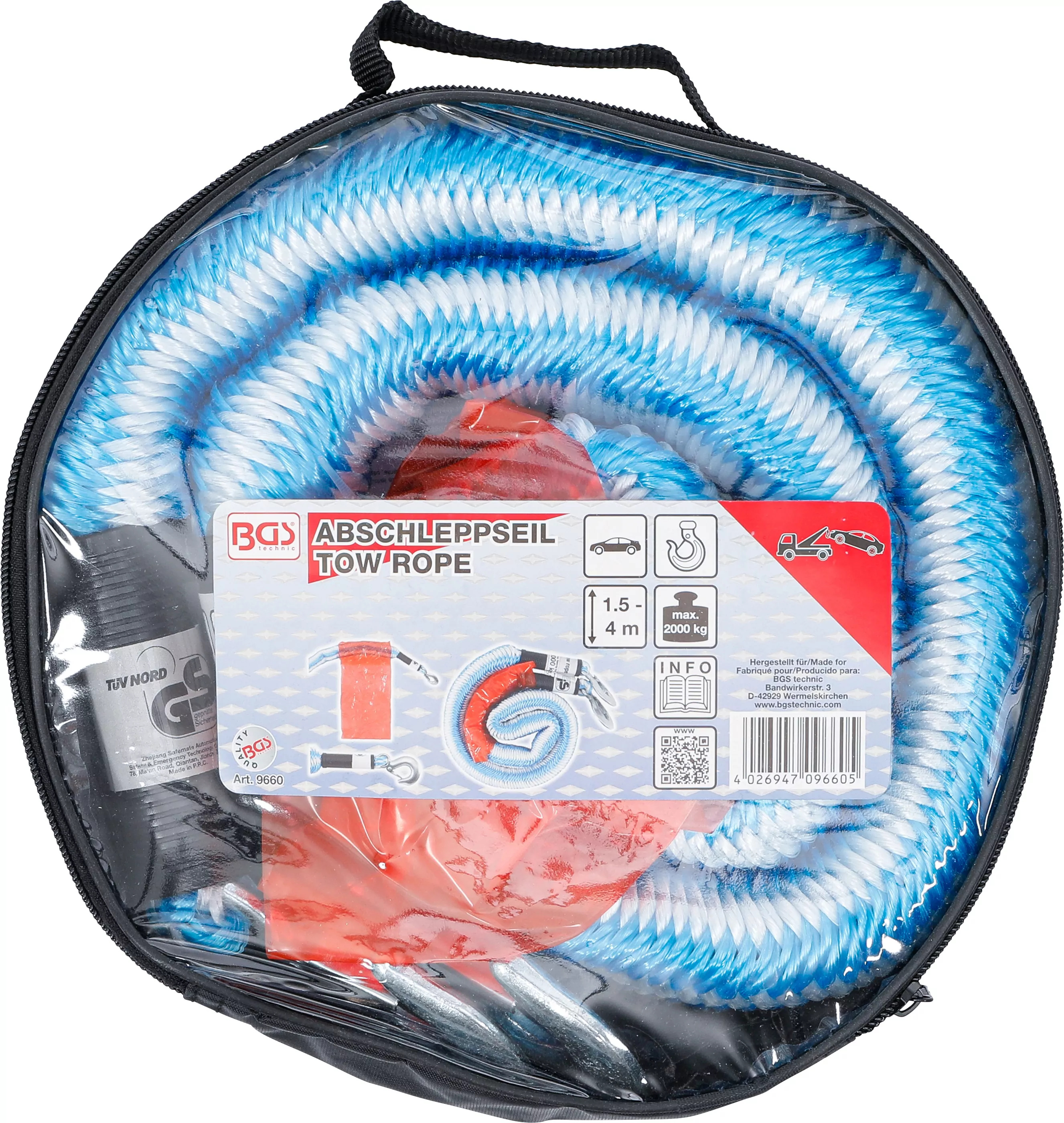 Abschleppseil | max. 2000 kg | 1,5 - 4 m