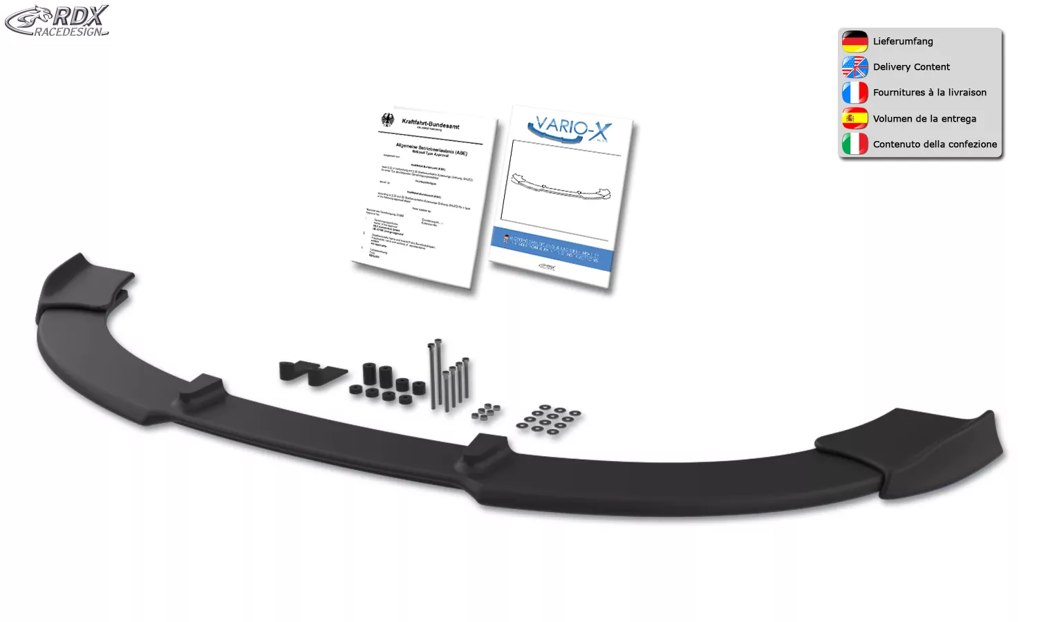 RDX Frontspoiler VARIO-X für AUDI TT 8N Frontlippe Front Ansatz Vorne Spoilerlippe