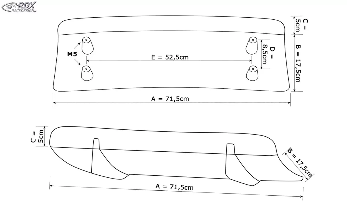 RDX Heckdiffusor U-Diff XL für BMW X3 (G01) für M-Sport & M-Aerodynamik-Paket Diffusor Heck Ansatz