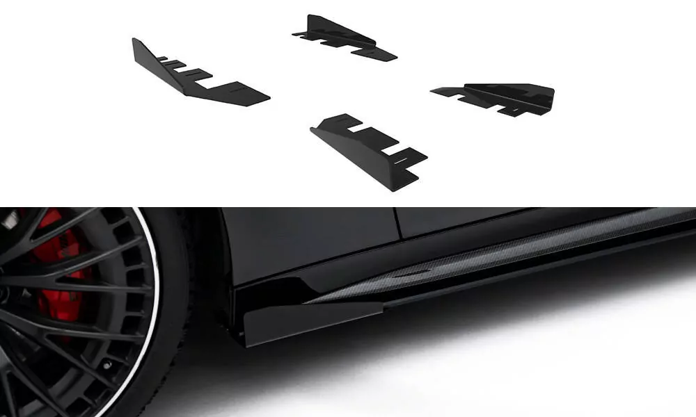 Seitenschweller Flaps Für Mercedes-AMG CLE 53 C236 Schwarz Hochglanz
