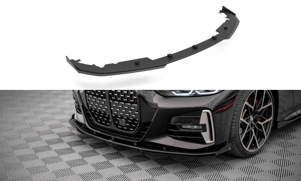 Street Pro Street+ Spoilerlippe Front Ansatz Passend Für + Flaps Passend Für BMW 4er M-Paket / M440i G22 / G23 / G22 Facelift / G23 Facelift 