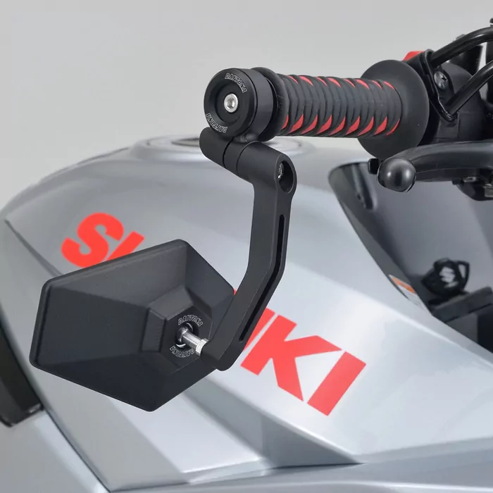 Lenkerendenspiegel "D-MIRROR-4" | Alu | schwarz |  120 x 91mm | Klemmung: 30mm | E-geprüft